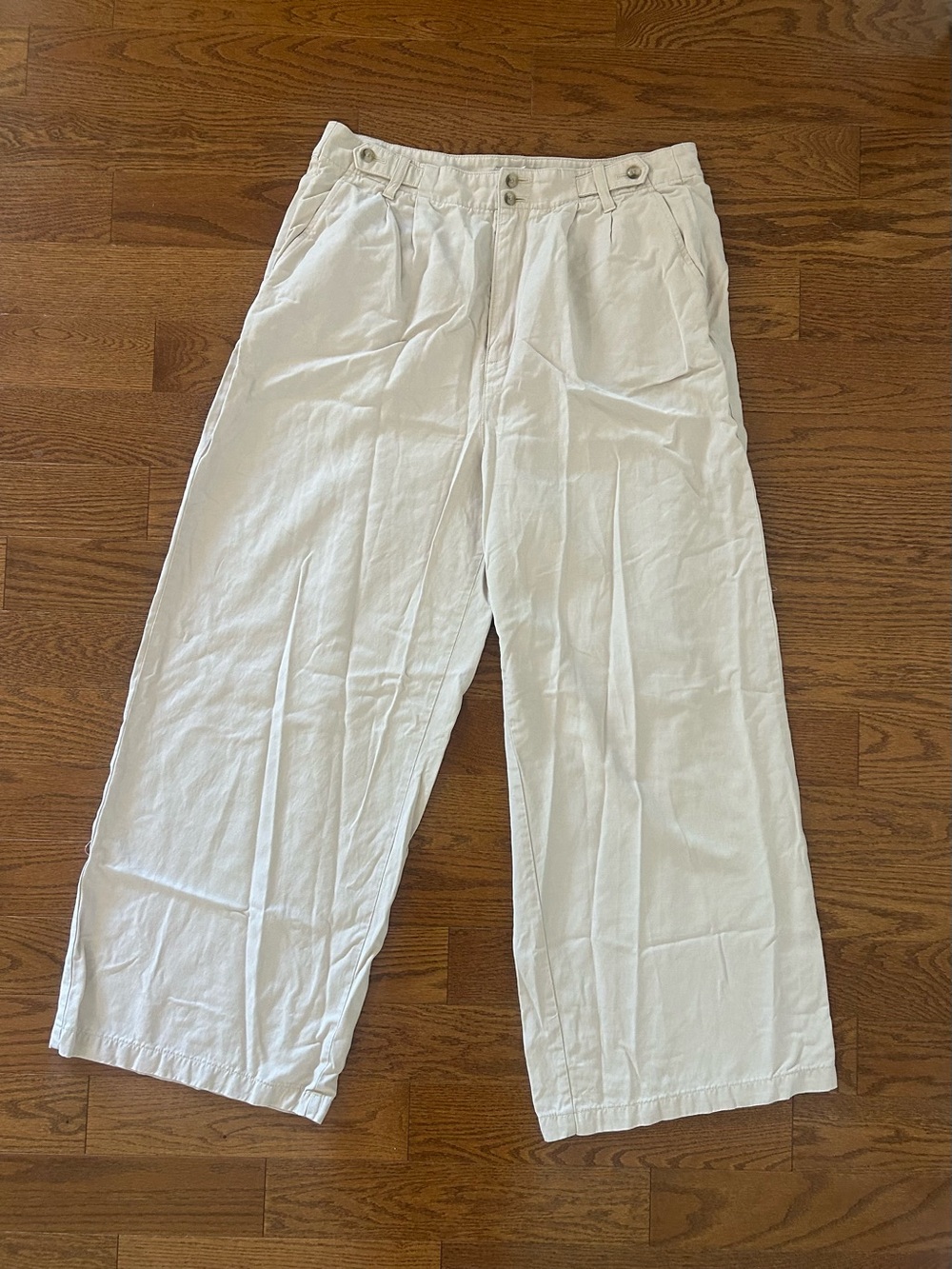 Madewell The Harlow Wide-Leg Pant in Tan Light Khaki Size 14